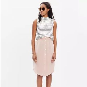 Madewell Silk Island Button-Front Skirt